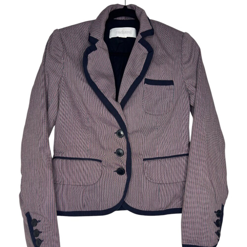 Cacharel  Navy Blue and Red Blazer Vintage SZ 38